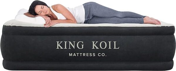 King Koil Luxury Queen Size Air Mattress with Built-in High-Speed Pump